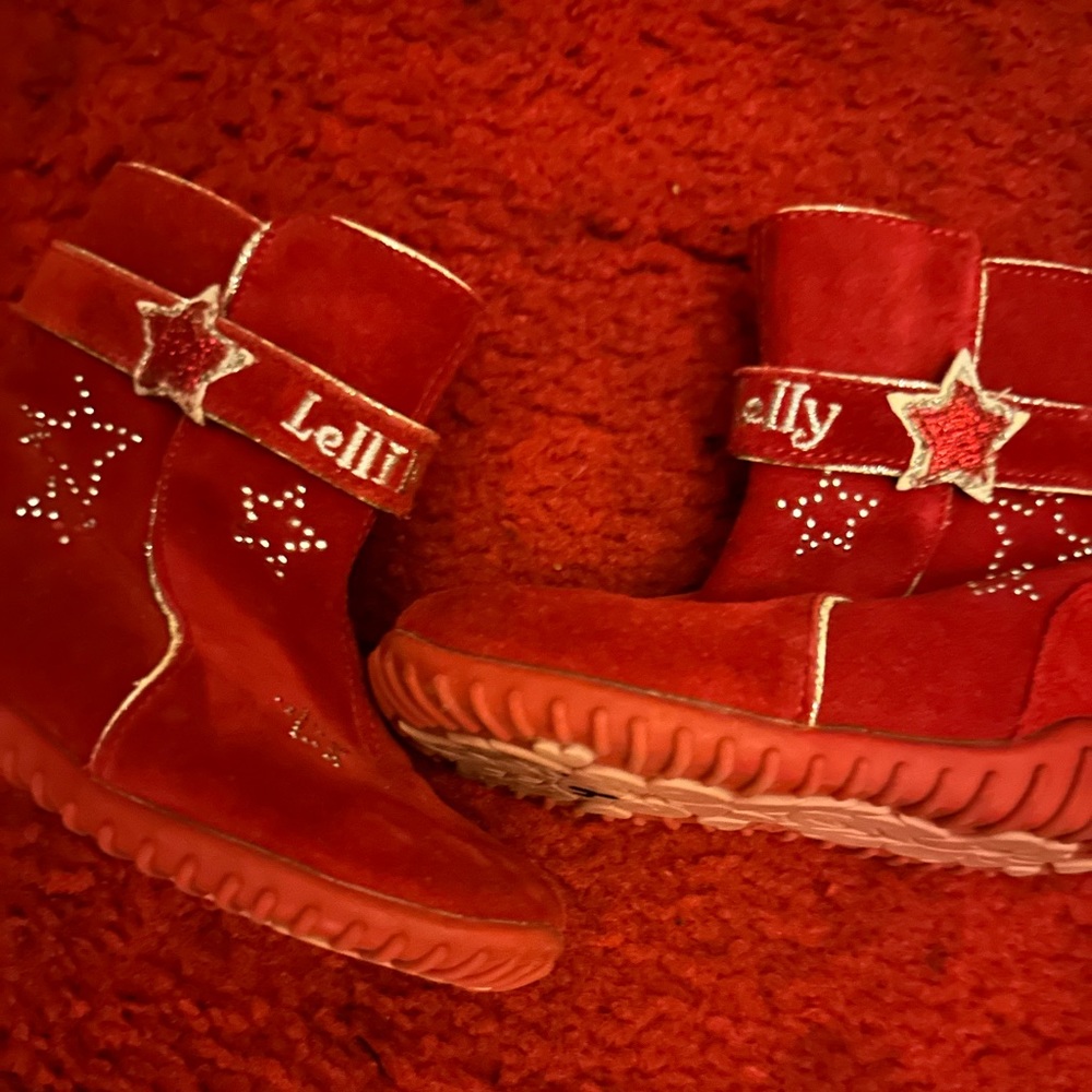 Suede star studded booties